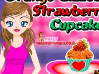 play Orange-Glazed Strawberry Cupcakes