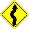 Curvy Road Ahead Sign Jigsaw