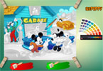 play Mickey'S Garage Online Coloring Page