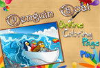 play Penguin Boat Online Coloring Page