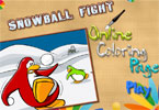 play Snowball Fight Online Coloring Page