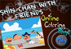 play Shin Chan With Friends Online Coloring Page