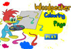 play Woodpecker Colouring Page