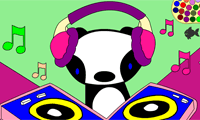play Music Panda Coloring