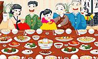 play Asian Family Dinner Decoration