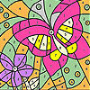 play Pink Butterfly And Flower Coloring