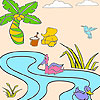 play Ducks In The River Coloring