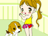 play Puppy And Girl Painting