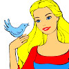 play Princess And Bird Coloring