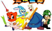 Rainbow Cat And Blue Rabbit