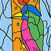 Woodpecker In The Forest Coloring