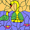 Water Lily And Ducks Coloring