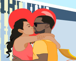 Kim Kardashian And Kanye West Kissing