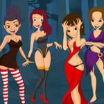 play Halloween Girls Kissing