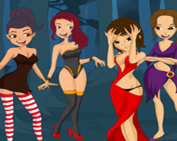 play Halloween Girls Kissing