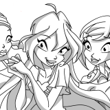 play Bloom, Layla, Tecna: Coloring