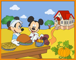 play Mickeys Thanksgiving Coloring Page