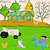 play Cat And Farmer Coloring