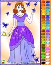 play The Princess And Butterflies Coloring