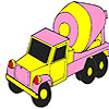 play Pink Concrete Truck Coloring