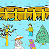 play Snow Man And Winter Night Coloring