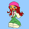 play Pink Big Hat Girl Coloring