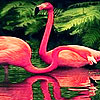 play Red Ocean Flamingos Puzzle