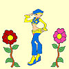 play Florist Cowboy Girl Coloring