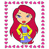 play Lonely Girl Heart Frame Coloring