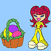 play Happy Girl And Easter Coloring