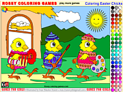 play Coloring Easter Chicks - Rossy Coloring