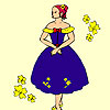 play Elegant Flower Lady Coloring