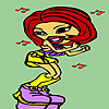 play Cheerful Girl Coloring