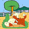 play Foxes In The Village Coloring