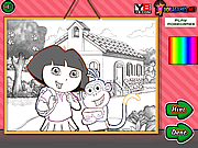 play Dora School Coloring