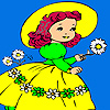 play Village Girl And Flowers Coloring