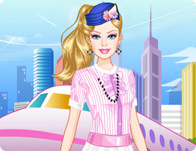 play Barbie Flight Attendant Dress Up