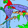 play Parrots On The Woods Tree Coloring