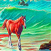 play Alone Horse In The Sea Slide Puzzle