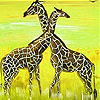 play Sweet Couple Giraffe Slide Puzzle