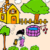 play Beautiful Garden And Farmgirl Coloring