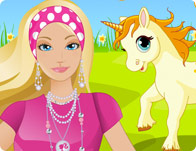 play Caring Barbie Unicorn