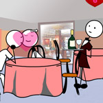 play Stickman Kissing Gf At Restaurant