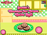 play Barbie'S Chocolate Ice Cream Cake Roll