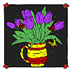 play Purple Tulips In The Frame Coloring