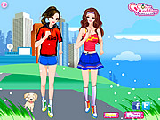 play Barbie And Ellie Jogging Dressup