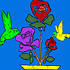 play Hummingbirds And Flower Coloring