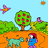 Lily In The Apple Garden Coloring