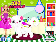 play Barbie Cat Hair Salon Care