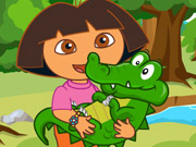 play Dora Care Baby Crocodile